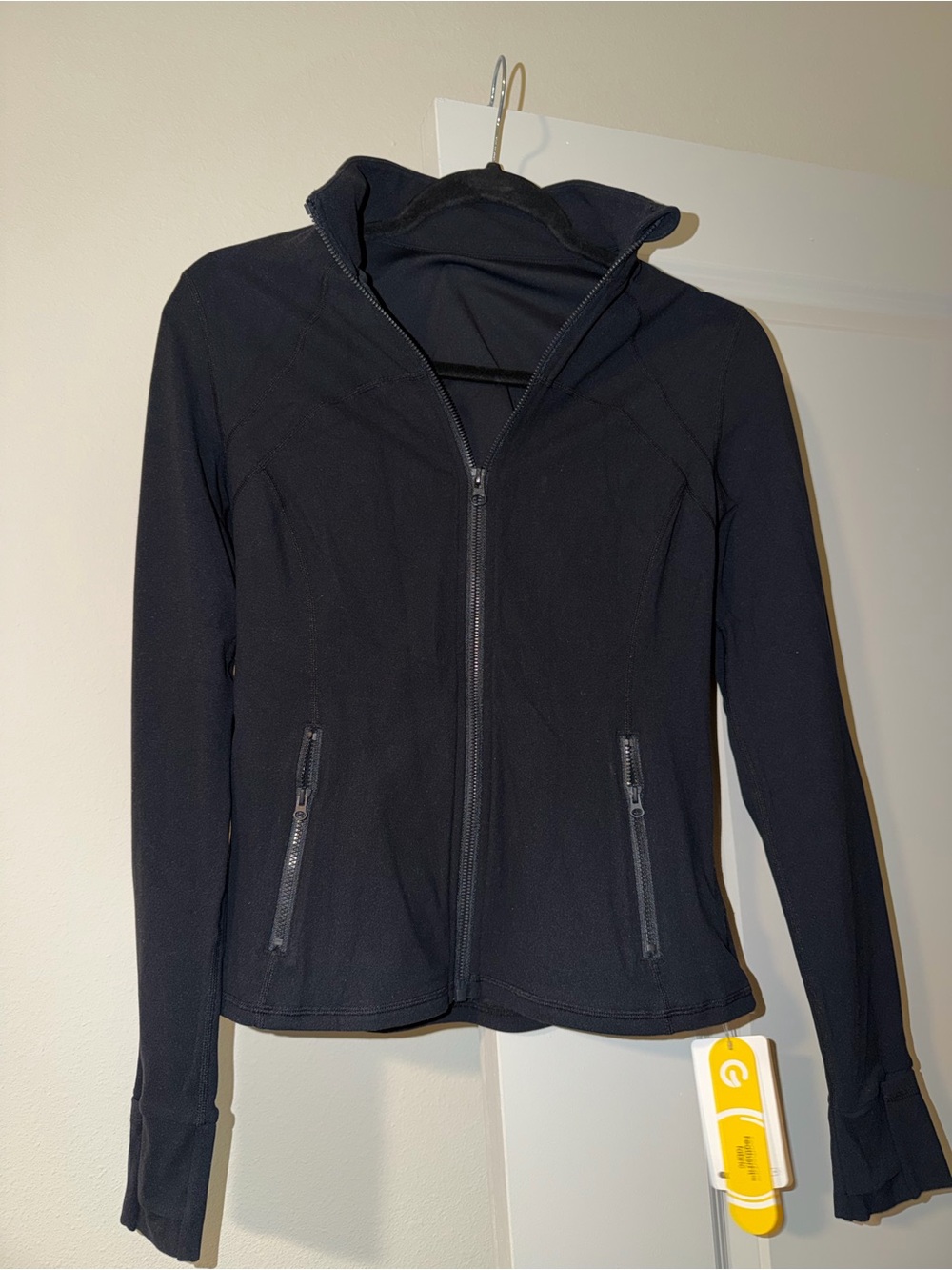 Women's Black Zip-Up Utility Jacket with High Collar